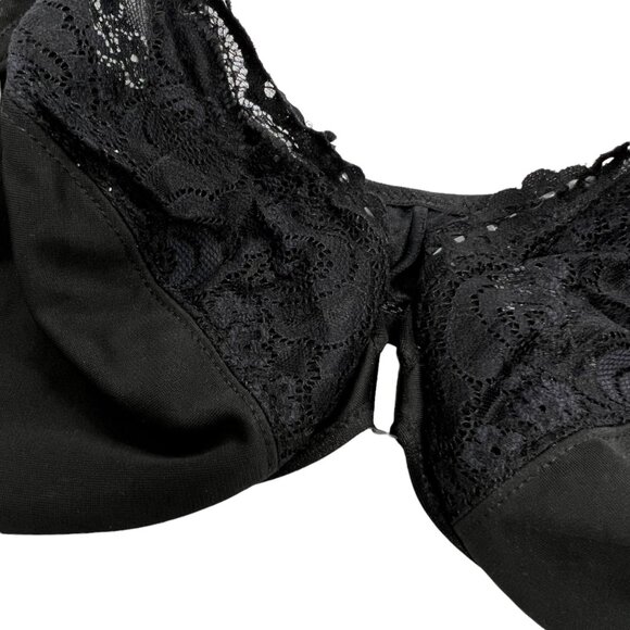 Glamorise Elegance Front Close Wonderwire Bra Black Sz 38H - Picture 4 of 8